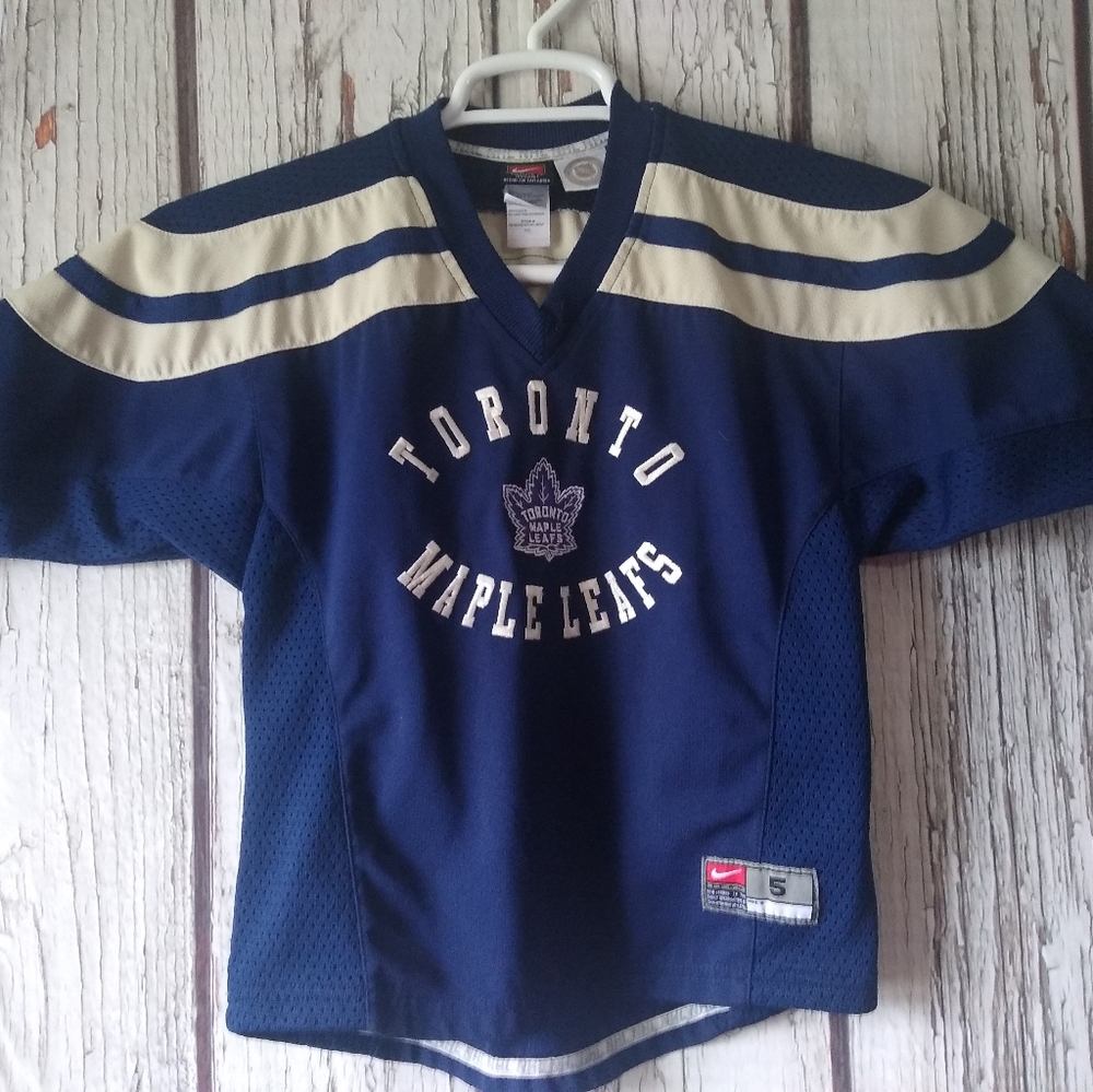 Toronto Mapleleafs Vintage Nike Team Official NHL Blue Youth Hockey Jersey (5)